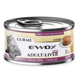 Ewox - Ewox Gurme Ciğerli Tahılsız Kedi Konservesi 100 Gr