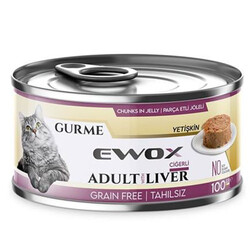 Ewox Gurme Ciğerli Tahılsız Kedi Konservesi 100 Gr - Ewox
