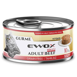 Ewox Gurme Sığır Etli Tahılsız Kedi Konservesi 100 Gr - Ewox