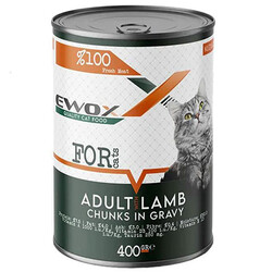 Ewox Kuzu Etli Parça Etli ve Soslu Yetişkin Kedi Konservesi 400 Gr - Ewox