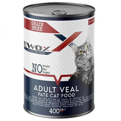 Ewox Pate Biftekli Tahılsız Ezme Yetişkin Kedi Konservesi 400 Gr - Ewox