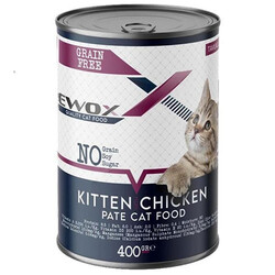 Ewox Pate Kitten Tavuklu Tahılsız Ezme Yavru Kedi Konservesi 400 Gr - Ewox