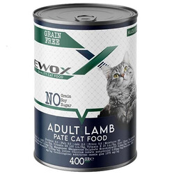 Ewox Pate Kuzu Etli Tahılsız Ezme Yetişkin Kedi Konservesi 400 Gr - Ewox