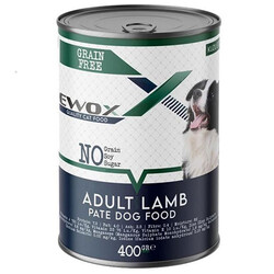 Ewox Pate Kuzu Tahılsız Ezme Yetişkin Köpek Konservesi 400 Gr - Ewox
