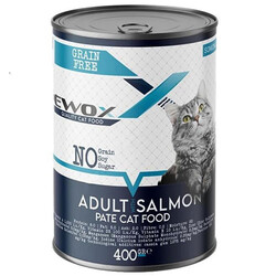 Ewox Pate Somonlu Tahılsız Ezme Yetişkin Kedi Konservesi 400 Gr - Ewox