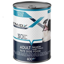 Ewox Pate Somonlu Tahılsız Ezme Yetişkin Köpek Konservesi 400 Gr - Ewox