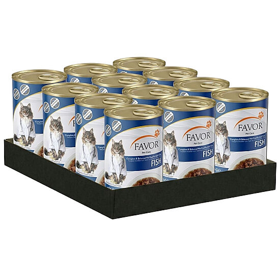 Favor Balık Etli Kedi Konservesi 400 Gr x 12 Adet - 1