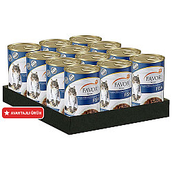 Favor Balık Etli Kedi Konservesi 400 Gr x 12 Adet - Favor