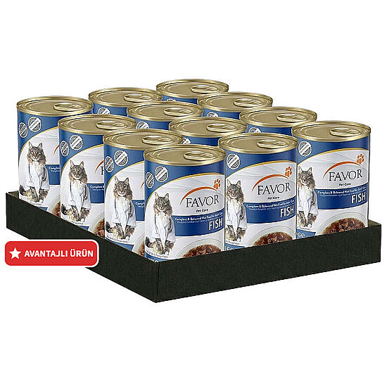 Favor Balık Etli Kedi Konservesi 400 Gr x 12 Adet - 1