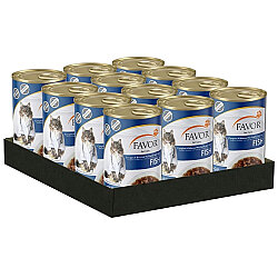 Favor Balık Etli Kedi Konservesi 400 Gr x 12 Adet - Favor