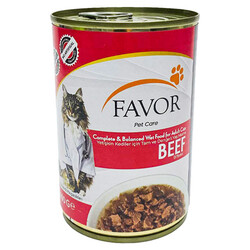 Favor - Favor Biftek Etli Kedi Konservesi 400 Gr