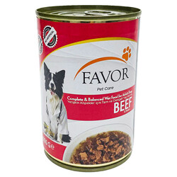 Favor - Favor Biftek Etli Köpek Konservesi 400 Gr