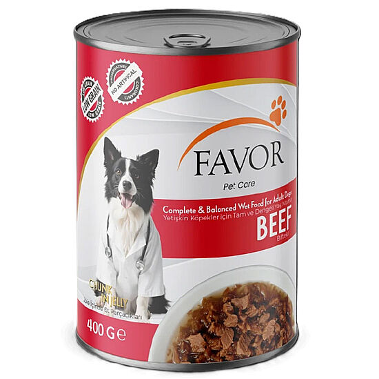 Favor Biftek Etli Köpek Konservesi 400 Gr x 12 Adet - 2