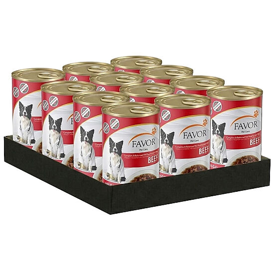 Favor Biftek Etli Köpek Konservesi 400 Gr x 12 Adet - 1