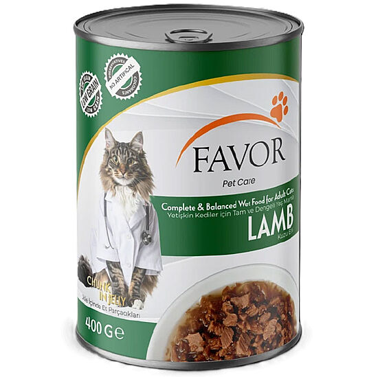 Favor Kuzu Etli Kedi Konservesi 400 Gr - 1