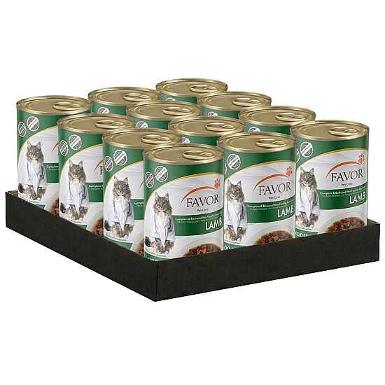 Favor Kuzu Etli Kedi Konservesi 400 Gr x 12 Adet - 1