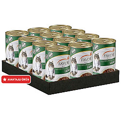 Favor Kuzu Etli Kedi Konservesi 400 Gr x 12 Adet - Favor