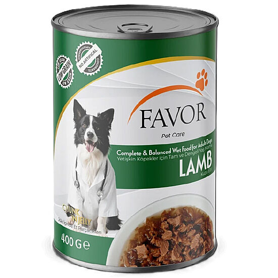 Favor Kuzu Etli Köpek Konservesi 400 Gr - 1