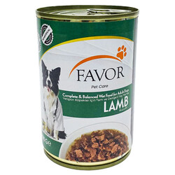 Favor - Favor Kuzu Etli Köpek Konservesi 400 Gr