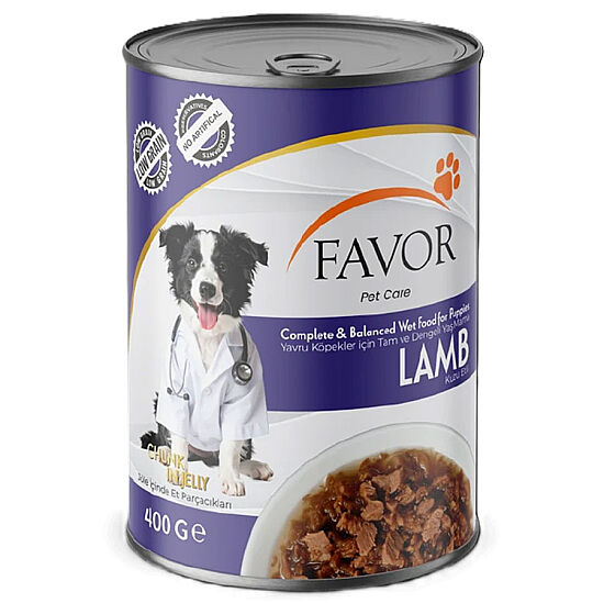 Favor Puppy Kuzu Etli Yavru Köpek Konservesi 400 Gr x 12 Adet - 2