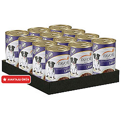 Favor Puppy Kuzu Etli Yavru Köpek Konservesi 400 Gr x 12 Adet - Favor