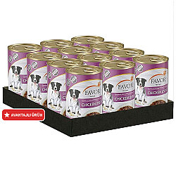Favor Puppy Tavuk Ciğerli Yavru Köpek Konservesi 400 Gr x 12 Adet - Favor