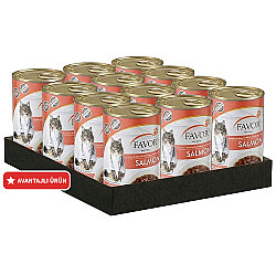 Favor Somonlu Kısırlaştırılmış Kedi Konservesi 400 Gr x 12 Adet - Favor