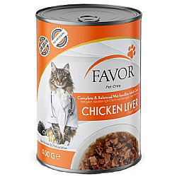 Favor Tavuk Ciğerli Kedi Konservesi 400 Gr - Favor