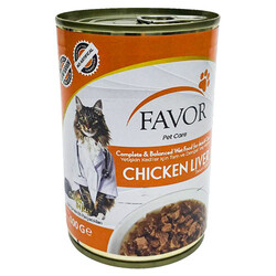 Favor - Favor Tavuk Ciğerli Kedi Konservesi 400 Gr