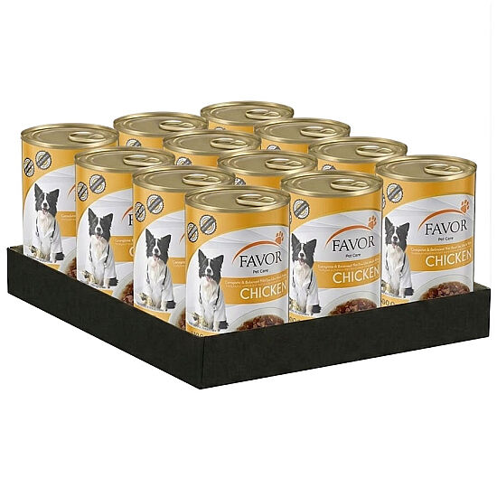 Favor Tavuk Etli Köpek Konservesi 400 Gr x 12 Adet - 1