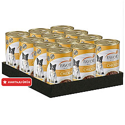Favor Tavuk Etli Köpek Konservesi 400 Gr x 12 Adet - Favor