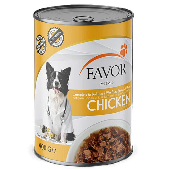 Favor Tavuk Etli Köpek Konservesi 400 Gr x 12 Adet - 2
