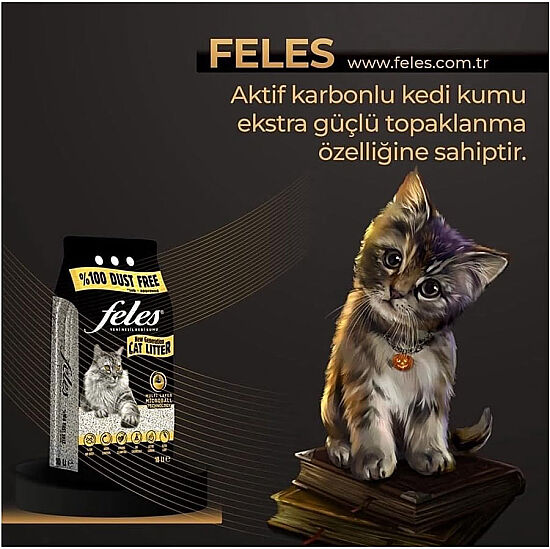 Feles Doğal Topaklanan Tozsuz Kedi Kumu 10 Lt - 3