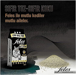 Feles Doğal Topaklanan Tozsuz Kedi Kumu 10 Lt - 4