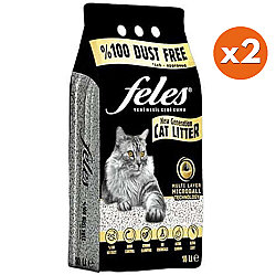 Feles Doğal Topaklanan Tozsuz Kedi Kumu 10 Lt x 2 Adet - Diğer / Other