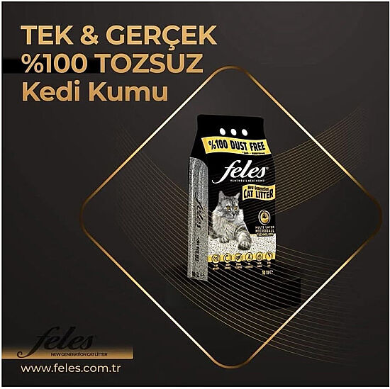 Feles Doğal Topaklanan Tozsuz Kedi Kumu 10 Lt x 2 Adet - 3