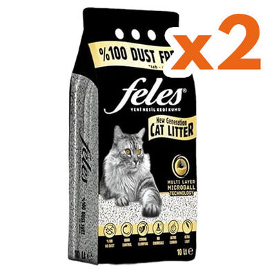 Feles Ultra Light Topaklanan Tozsuz Kedi Kumu 10 Lt x 2 Adet