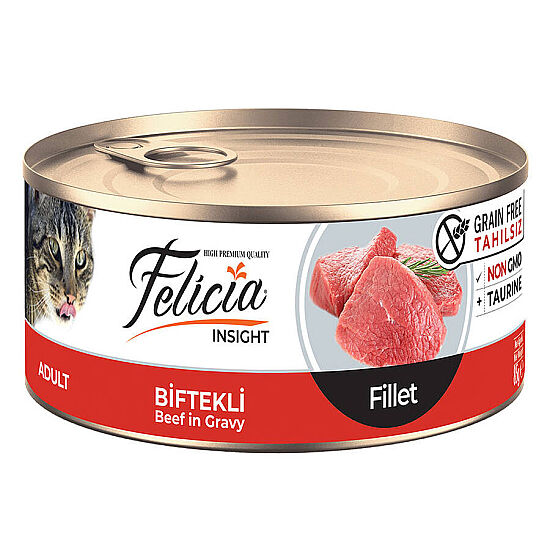 Felicia Insight Biftek Etli Fileto Tahılsız Kedi Konservesi 85 Gr - 1