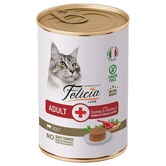 Felicia Care Sığır Etli Pate Tahılsız Kedi Konservesi 400 Gr - 1