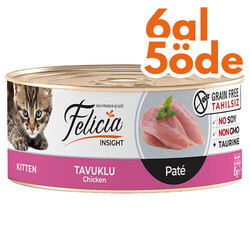 Felicia - Felicia Kitten Tavuk Etli Pate Tahılsız Yavru Kedi Konservesi 85 Gr - 6 Al 5 Öde