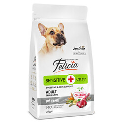 Felicia Hypoallergenic Düşük Tahıllı Kuzu Etli Küçük Irk Köpek Maması 3 Kg + Temizlik Mendili - Felicia