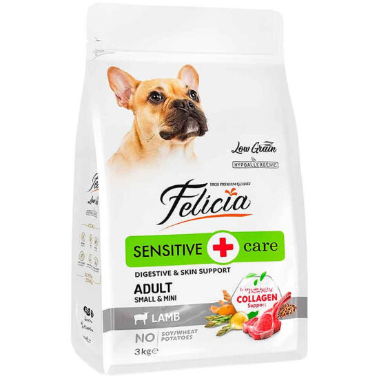 Felicia Hypoallergenic Düşük Tahıllı Kuzu Etli Küçük Irk Köpek Maması 3 Kg + Temizlik Mendili - 1