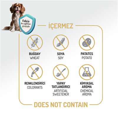 Felicia Hypoallergenic Düşük Tahıllı Kuzulu ve Pirinçli Yetişkin Köpek Maması 15 Kg + Temizlik Mendili