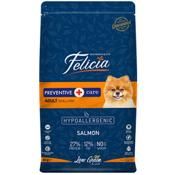 Felicia - Felicia Düşük Tahıllı Somonlu Küçük Irk Köpek Maması 6 Kg + 3 Adet Temizlik Mendili