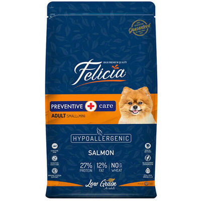 Felicia Hypoallergenic Düşük Tahıllı Somonlu Küçük Irk Yetişkin Köpek Maması 3 Kg 