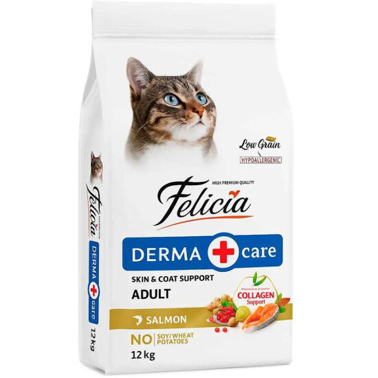 Felicia Hypoallergenic Düşük Tahıllı Somonlu Kedi Maması 12 Kg + Gimcat 20 Gr Multivitamin Paste - 2