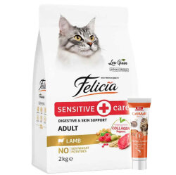 Felicia Hypoallergenic Düşük Tahıllı Kuzu Etli Kedi Maması 2 Kg + Biopet Active Malt Paste 25 ML - Felicia