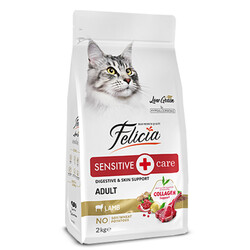 Felicia - Felicia Hypoallergenic Düşük Tahıllı Yetişkin Kuzu Etli Kedi Maması 2 Kg + Temizlik Mendili