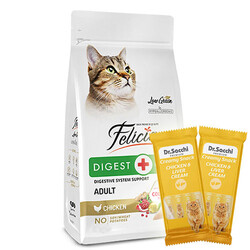 Felicia - Felicia Hypoallergenic Düşük Tahıllı Tavuk Etli Kedi Maması 12 Kg + 5 Adet Dr Sacchi 4 lü Creamy Ödül