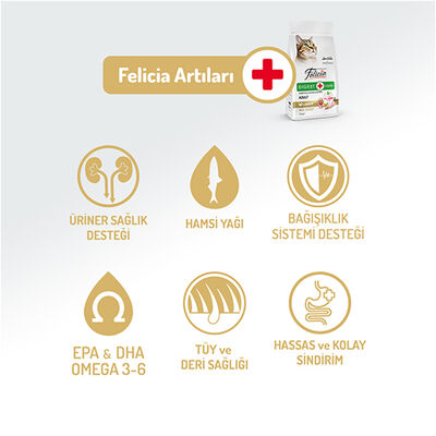 Felicia Hypoallergenic Düşük Tahıllı Yetişkin Tavuk Etli Kedi Maması 2 Kg + Temizlik Mendili